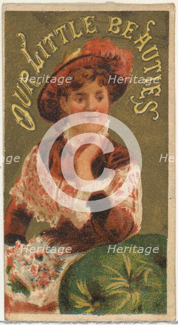 From the Girls and Children series (N58) promoting Our Little Beauties Cigarettes for Alle..., 1887. Creator: Allen & Ginter.