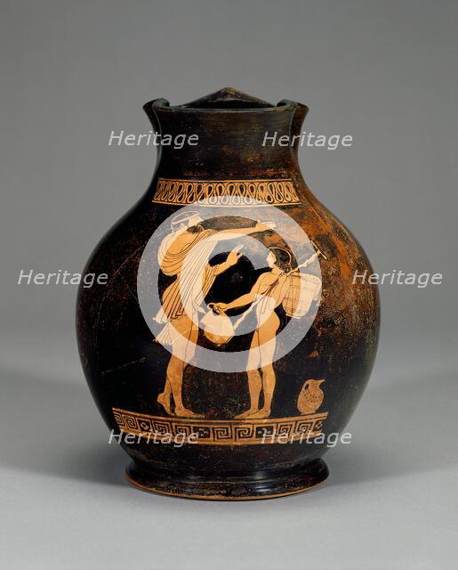 Attic Red-Figure Oinochoe, Shape 3 (Chous), about 470 BC. Creator: Oionokles Painter.