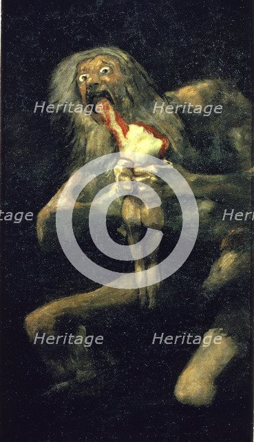  'Saturn devouring one of his children' by Francisco de Goya.