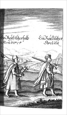 Streltsy (from Georg Adam Schleissing Derer beyden Czaaren in Reussland Iwan und Peter Alexewiz), 1693. Artist: Anonymous  