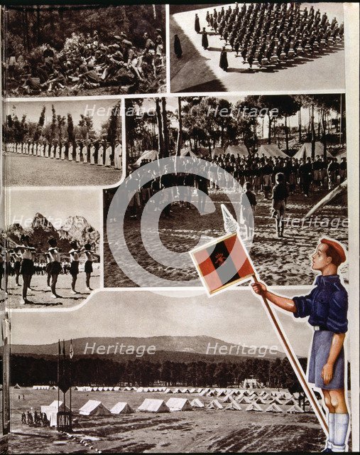 Scenes of children's camps organized by the Spanish Falange.