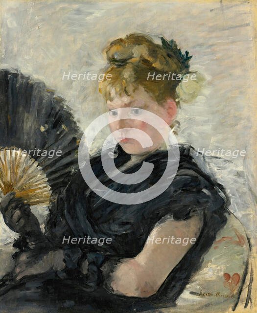 Woman with a fan, 1876. Creator: Morisot, Berthe (1841-1895).
