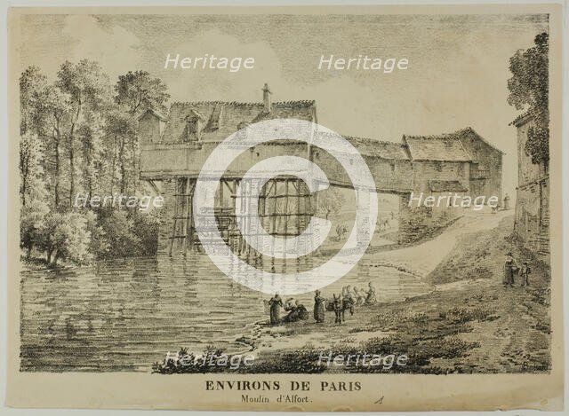 The Environs of Paris: Alfort Mill, 1817. Creator: Louis Pierre Baltard.