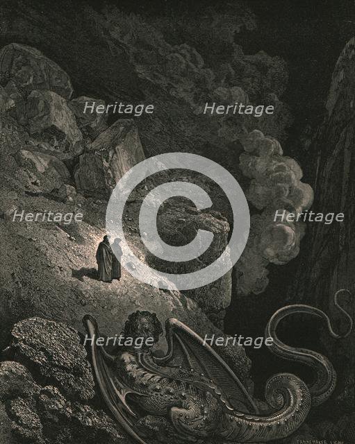 'Forthwith that image vile of fraud appear'd'', c1890.  Creator: Gustave Doré.