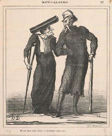 Et ces deux laids débris se désolaient entre eux, 19th century. Creator: Honore Daumier.