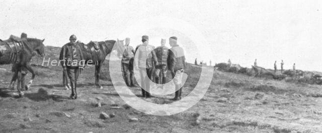 'Autour de la bataille du Kaimaktchalan; le general Vasitch, commandant la 111e armee serbe, visite  Creator: Vladimir Betzitch.