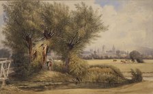 View of Oxford from the River, early 19th century. Artist: William Turner.