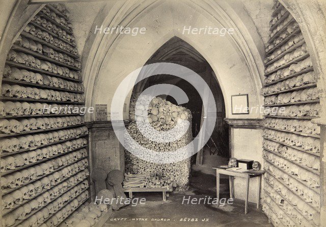 Crypt, St Leonard's Church, Hythe, Kent, c1900. Artist: Valentine & Sons Ltd.