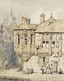 Street Scene in Rouen, early 19th century. Artist: Samuel Prout.