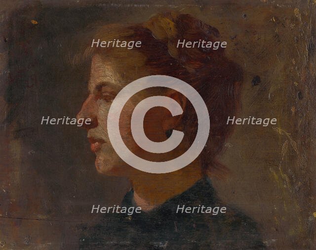 Head Study of a Younger Woman, around 1900. Creator: Ferdinand Katona.