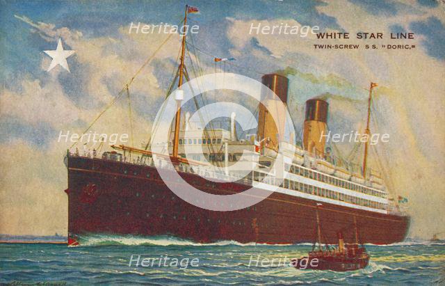 'White Star Line. Twin-Screw S.S. "Doric.", c1920s. Creator: Unknown.