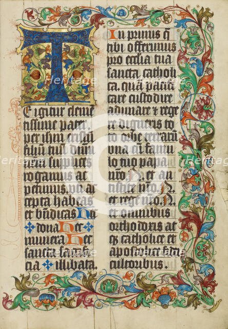 Decorated Initial T; Missal, about 1500-1505. Creator: Unknown.
