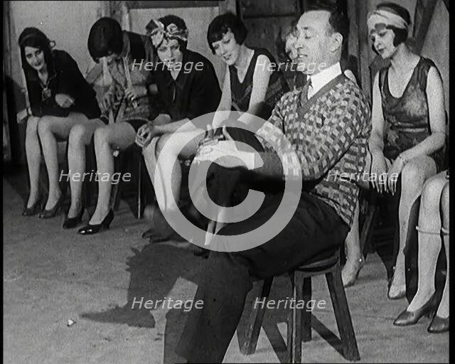 A Group of Dancers in Training Doing Exercises, 1920s. Creator: British Pathe Ltd.