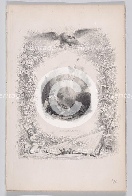 The Diseased, from The Songs of Béranger, 1829. Creators: Melchior Péronard, Louis Marckl.