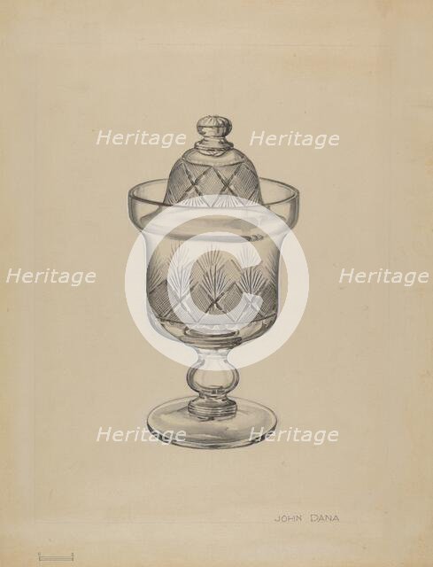 Sugar Bowl with Cover, c. 1936. Creator: John Dana.
