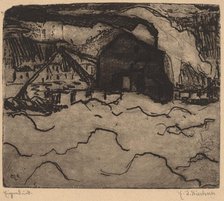 Sand Dredgers on the Elbe, 1906. Creator: Ernst Kirchner.