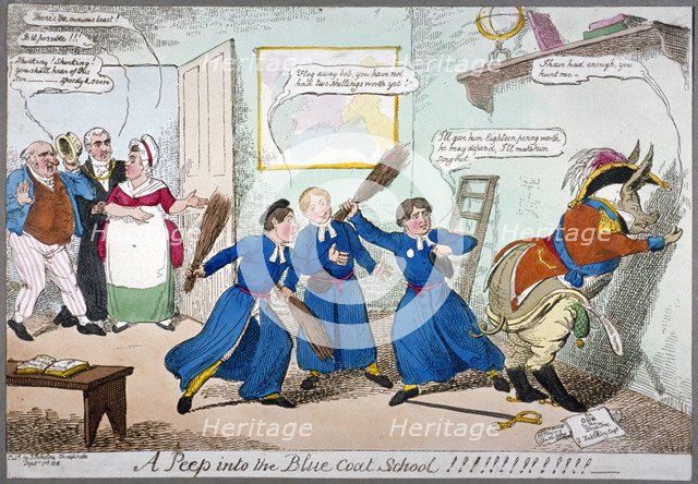 'A peep into the Blue Coat School!!!!!!!!!', 1815.                                 Artist: Anon