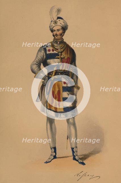 Guest in costume for Queen Victoria's Bal Costumé, May 12 1842, (1843).  Creator: John Richard Coke Smyth.