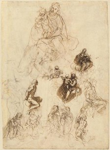 Studies of the Virgin and Child with Saints, c. 1611. Creator: Jacopo Palma.