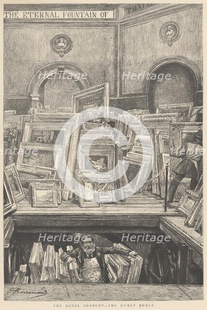 The Royal Academy - The Hurly Burly, 1887. Creator: Unknown.
