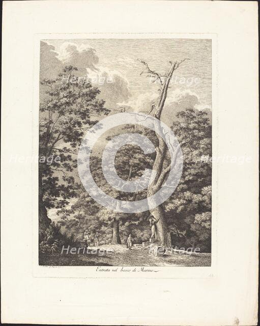 Entrata nel bosco di Marino, 1792. Creator: Jacob Wilhelm Mechau.