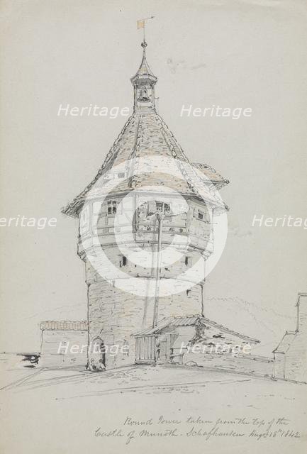 Round Tower, Castle of Munoth, Schafhausen, Switzerland, 1842. Creator: John William Casilear (American, 1811-1893).
