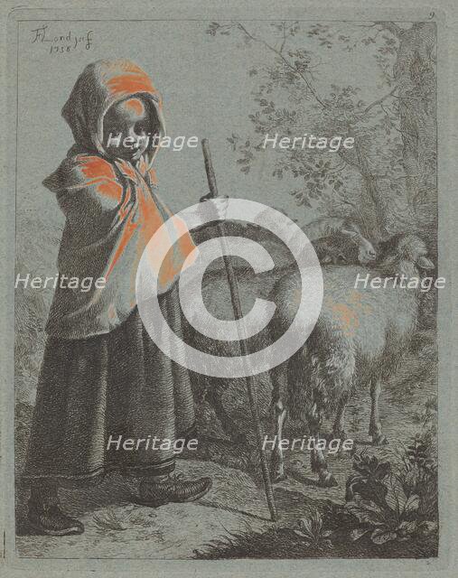 Child Shepherdess with Flock, 1758. Creator: Francesco Londonio.