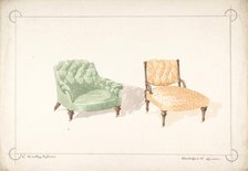 Designs for Two Chairs, 1841-84. Creator: Charles Hindley & Sons.