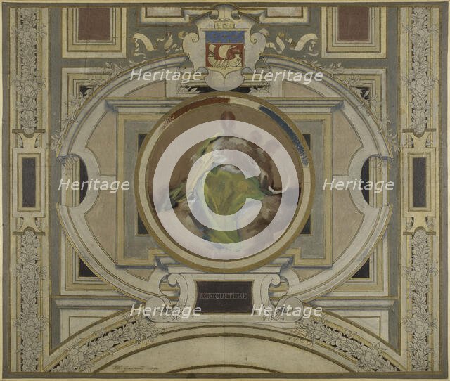 Esquisse pour la galerie des Métiers de l'Hôtel de Ville : Agriculture, 1890. Creator: Pierre Victor Galland.