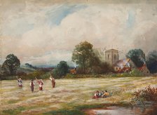 Harborne Church, With Hayfield, c1810s-1850s. Creator: David Cox the Elder.