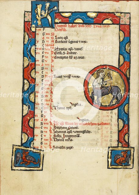 Zodiacal Sign of Sagittarius; Psalter, third quarter of 13th century. Creator: Unknown.