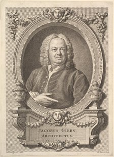 Jacobus Gibbs, Architectus, 1747. Creator: Bernard Baron.