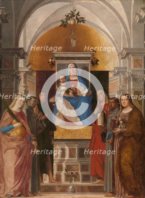 Madonna and Child with Sts Catherine, Francis of Assisi, John the Baptist, John the Evangelist, Anto Creator: Marcello Fogolino.