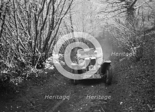 1935 MG NA Magnette taking part in a motoring trial, late 1930s. Artist: Bill Brunell.