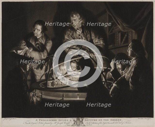 A Philosopher giving a Lecture on the Orrery in which a lamp is put in place of the Sun.