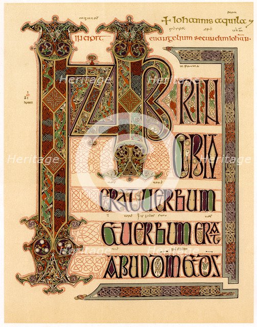 Initial page from the Lindisfarne Gospels, late 7th or early 8th century. Artist: Unknown