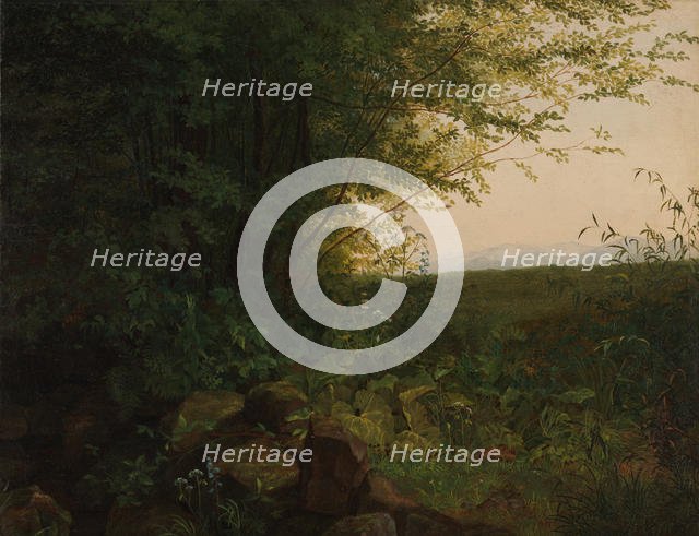At the Edge of the Forest, ca. 1820. Creator: August Heinrich.