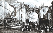 Opening of the line from Liverpool to Manchester, September 15, 1830, with a Rocket machine, firs…