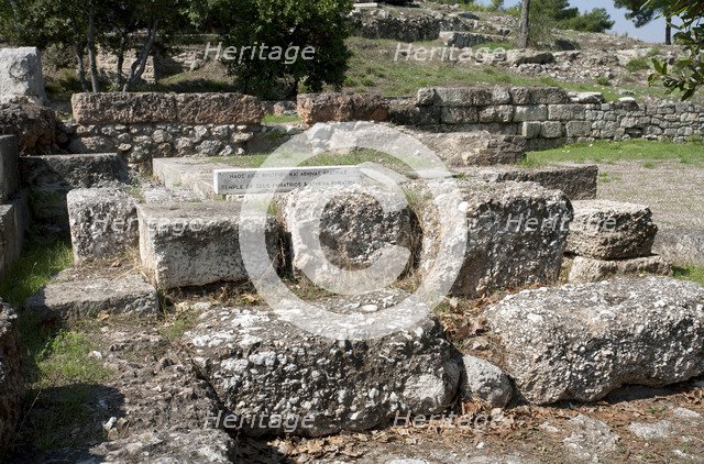 The Temple of Zeus Phratrios and Athena Phratria at the Greek Agora in Athens, Greece. Artist: Samuel Magal