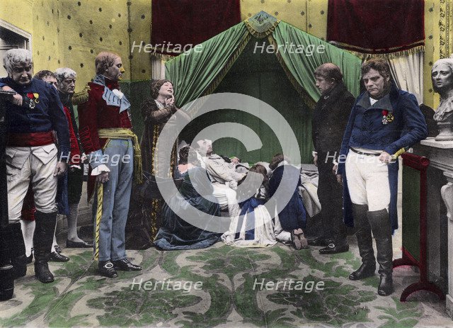 Photographic representation of the death of Napoleon on St Helena. Artist: Unknown