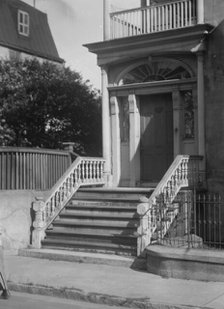 Entrance to a multi-story house, New Orleans or Charleston, South Carolina, between 1920 and 1926. Creator: Arnold Genthe.
