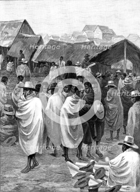Market for Manchester goods, Antananarivo, Madagascar, 1890. Creator: P Naumann.