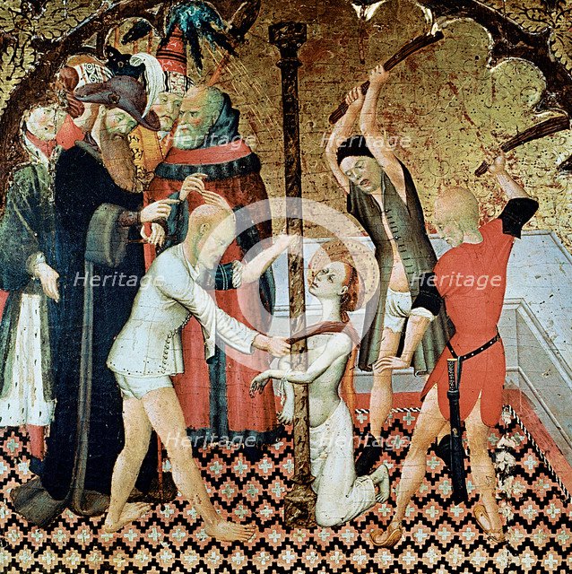 Flagellation of Saint Eulalia', board by Bernat Martorell.