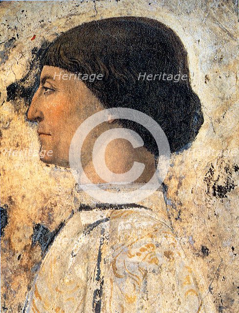 Sigismondo Pandolfo Malatesta (Detail of Fresco in Tempio Malatestiano, Rimini), 1451. Artist: Piero della Francesca (ca 1415-1492)