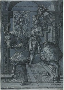 Equestrian Portrait of the Emperor Maximilian, 1508. Creator: Hans Burgkmair (German, 1473-1531).