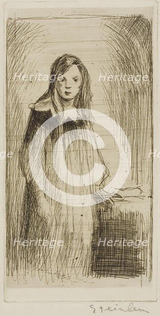 Young Girl Standing, n.d. Creator: Theophile Alexandre Steinlen.