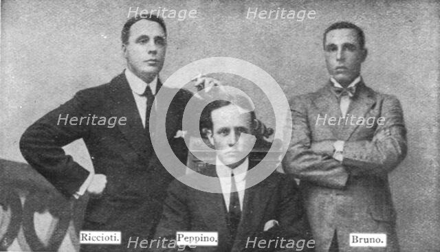 'L'entrée de l'Italie dans la Guere, le 24 mai 1915; Trois petits-fils de Garibaldi', 1915. Creator: Unknown.