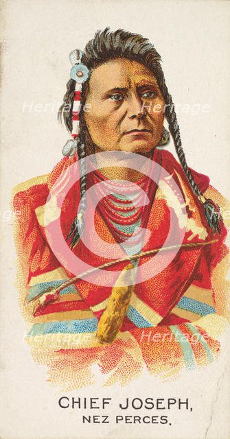 Chief Joseph, Nez Perces, from the American Indian Chiefs series (N2) for Allen & Ginter C..., 1888. Creator: Allen & Ginter.