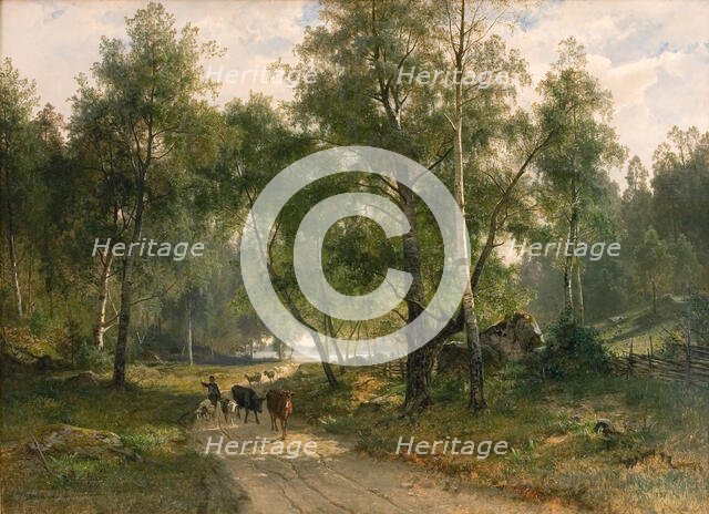 Beneath the Birches. Motif from Mälaren, 1870. Creator: Johan Edvard Bergh.