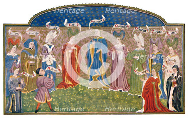 'Headdresses in the Fifteenth Century (MS. Roy. 15 E. v.)', 15th century, (1903). Artist: Unknown.